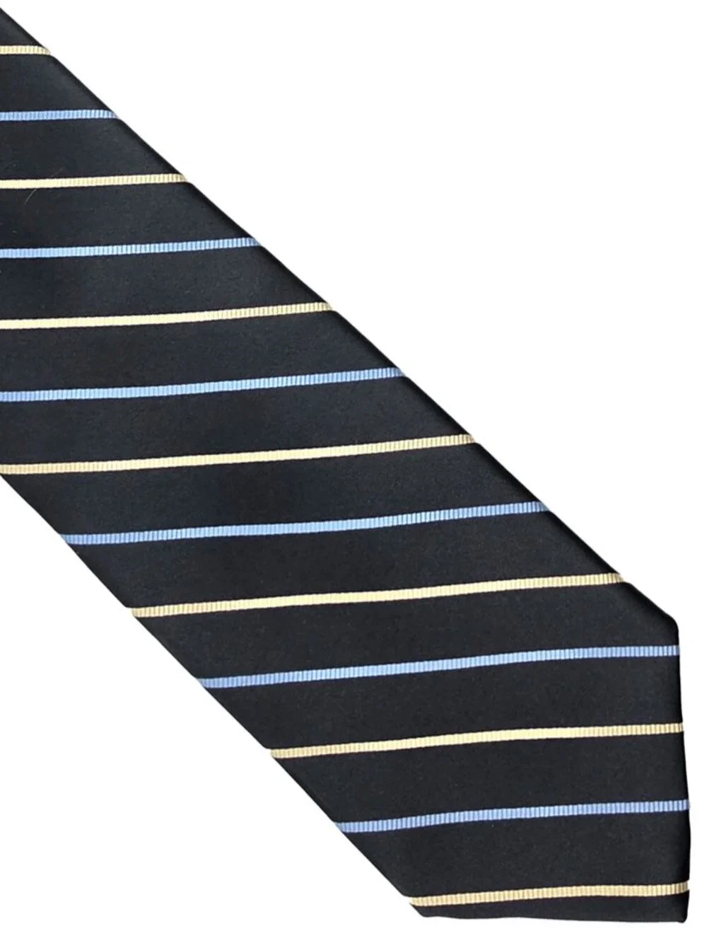 Brooks Brothers Golden Fleece Gray Blue Ivory Stripe Italy Tie Necktie 4 x 60